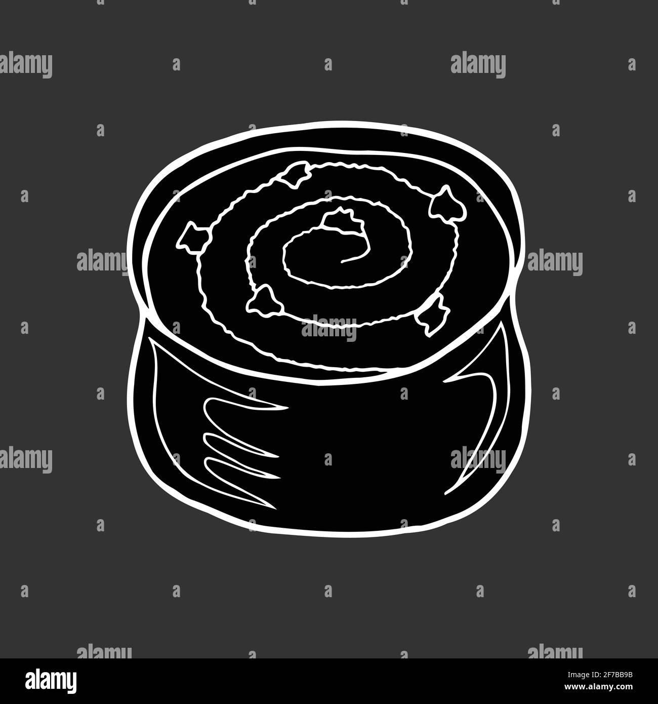 Vector crema di mandorle disegnate a mano bienmesabe. Dessert spagnolo. Design elemento di schizzo per menu cafè, bistrot, ristorante, panetteria, etichetta e imballaggio. Illustrazione Vettoriale