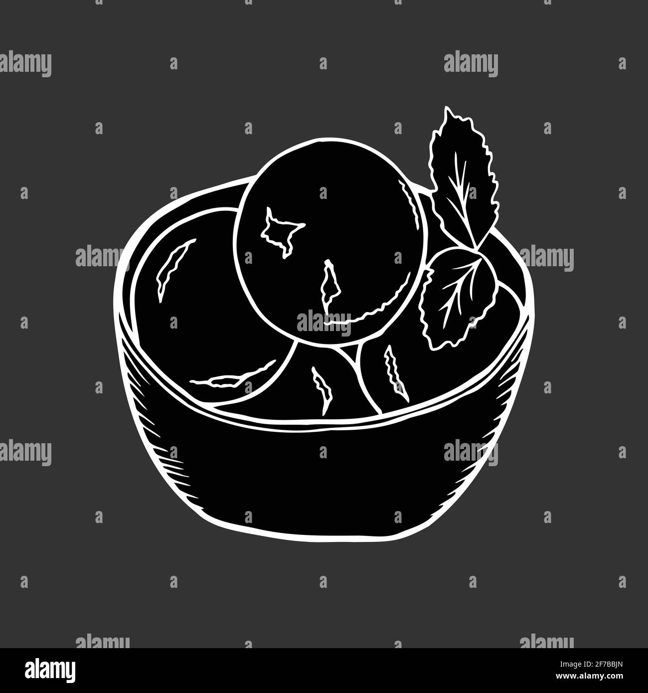 Vettore sorbetto di vino Rioja disegnato a mano. Dessert spagnolo. Design elemento di schizzo per menu cafè, bistrot, ristorante, panetteria, etichetta e imballaggio. Illustrazione Vettoriale