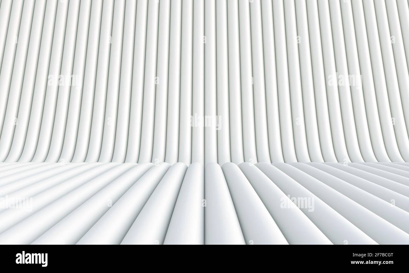 sfondo bianco astratto in forme tubolari. rendering 3d Foto Stock
