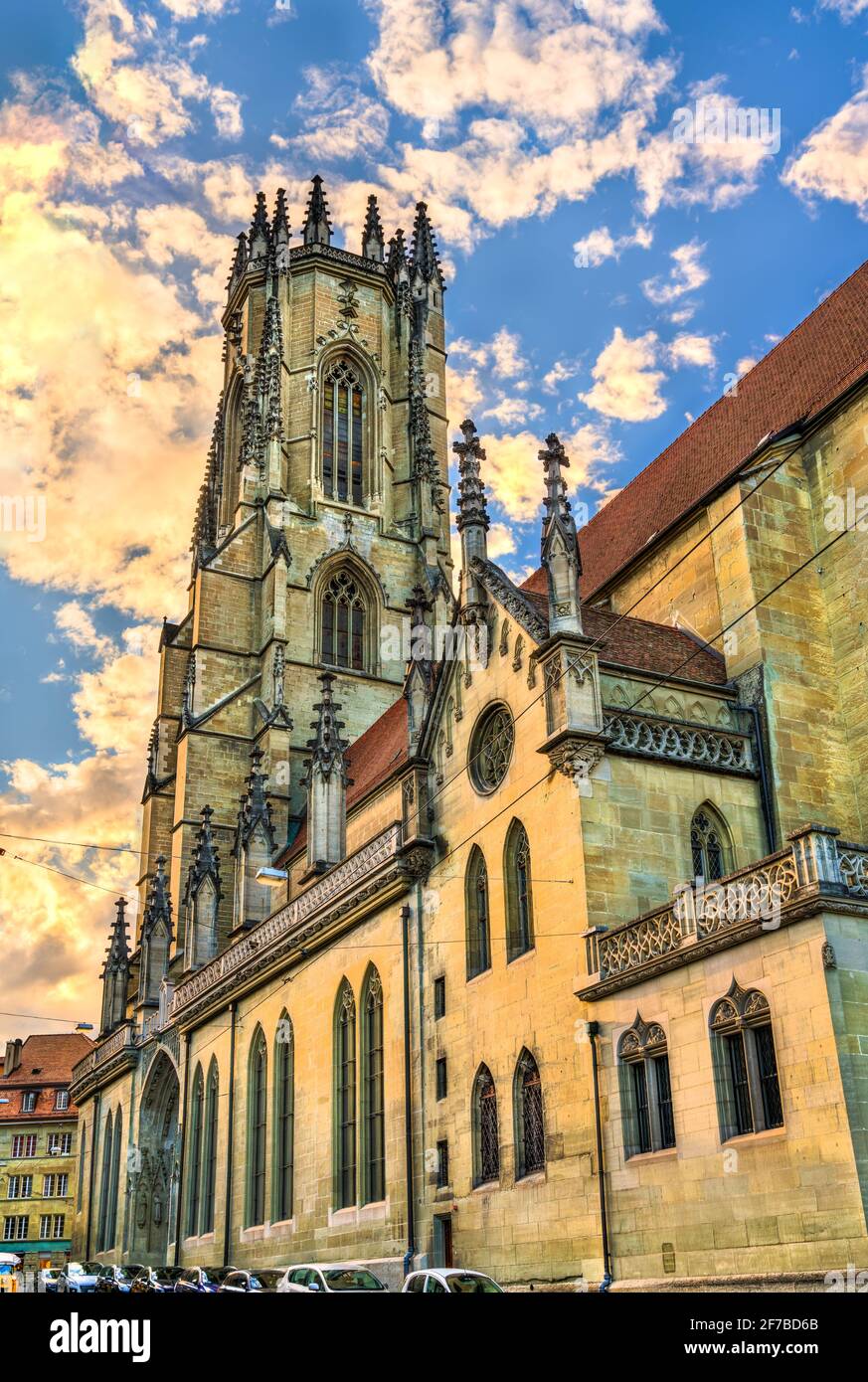 Cattedrale di San Nicola di Friburgo in Svizzera Foto Stock