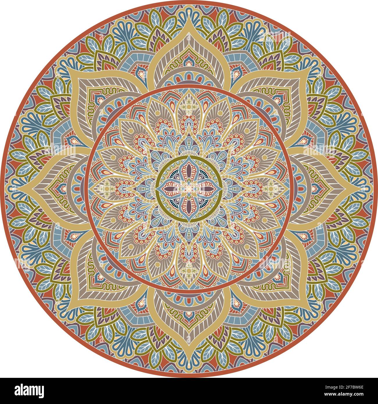 Motivo del motivo Mandala Art Ornament Design elemento Illustrazione Vettoriale