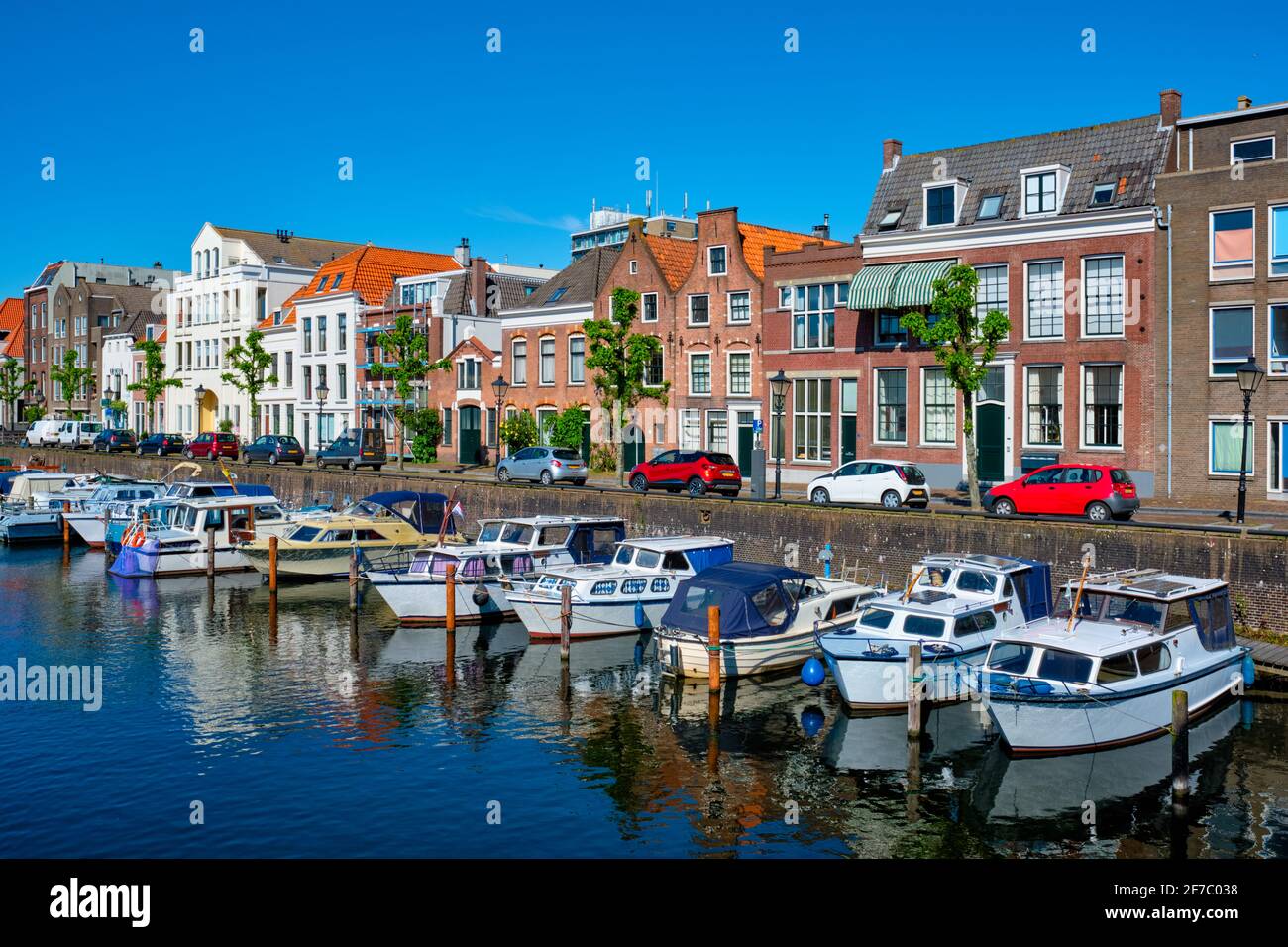 Vista sul porto di Delfshaven. Rotterdam, Paesi Bassi Foto Stock