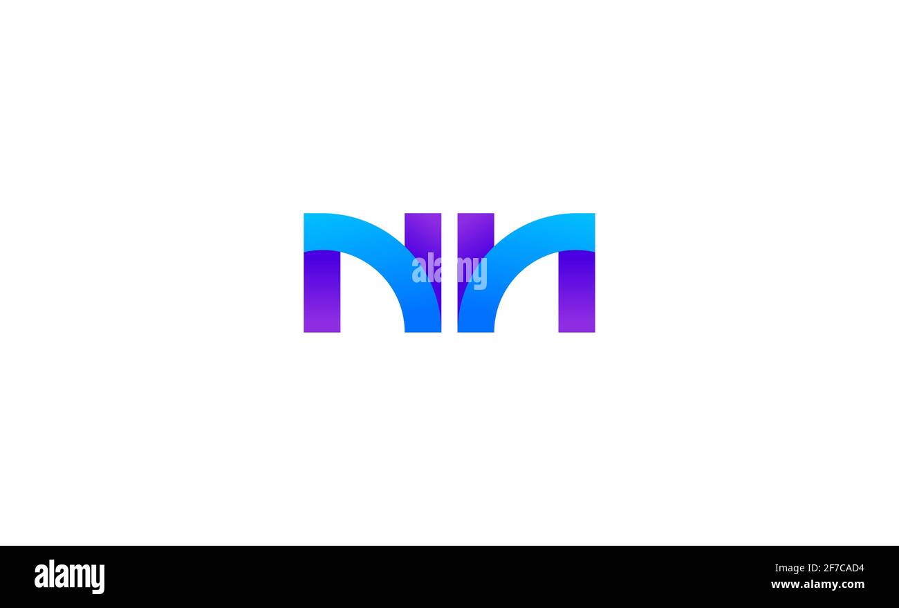 Illustrazione vettoriale del design del logo di Letter NM Foto Stock