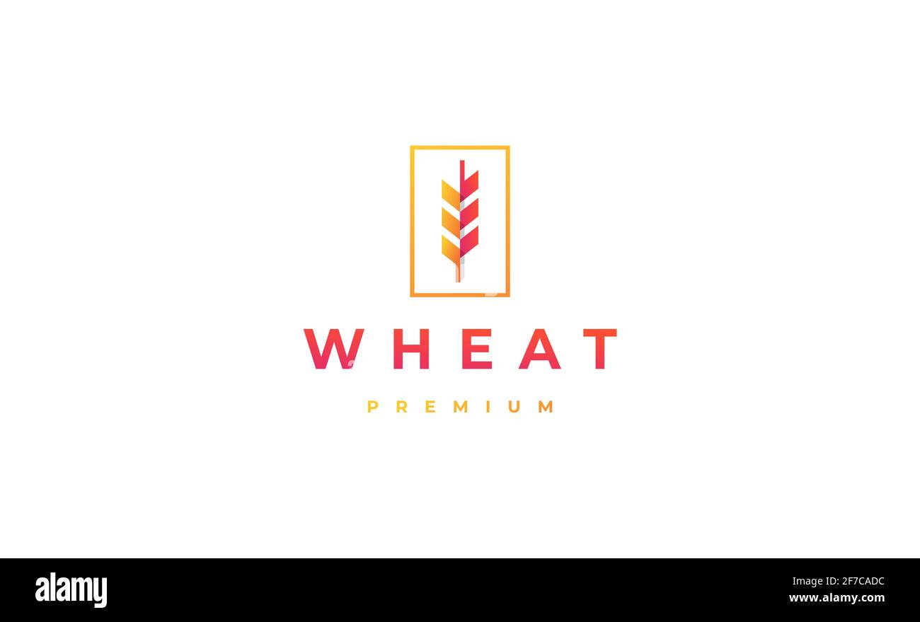 Grafica vettoriale dal design minimale con logo Wheat Foto Stock