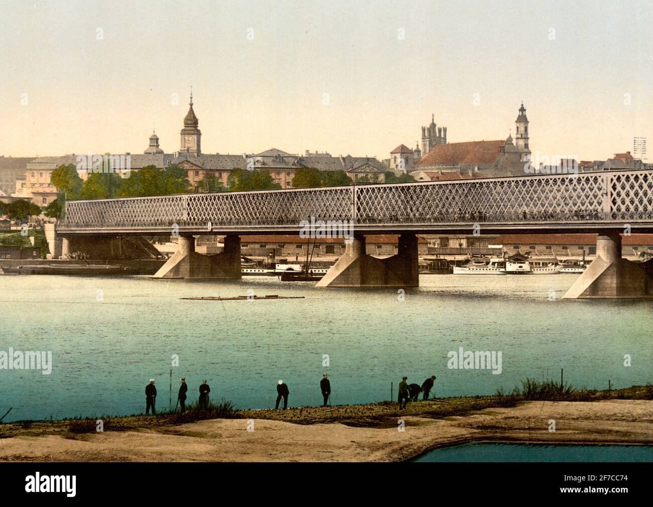 Il ponte di ferro, Varsavia, Russia cioè Varsavia, Polonia, circa 1900 Foto  stock - Alamy