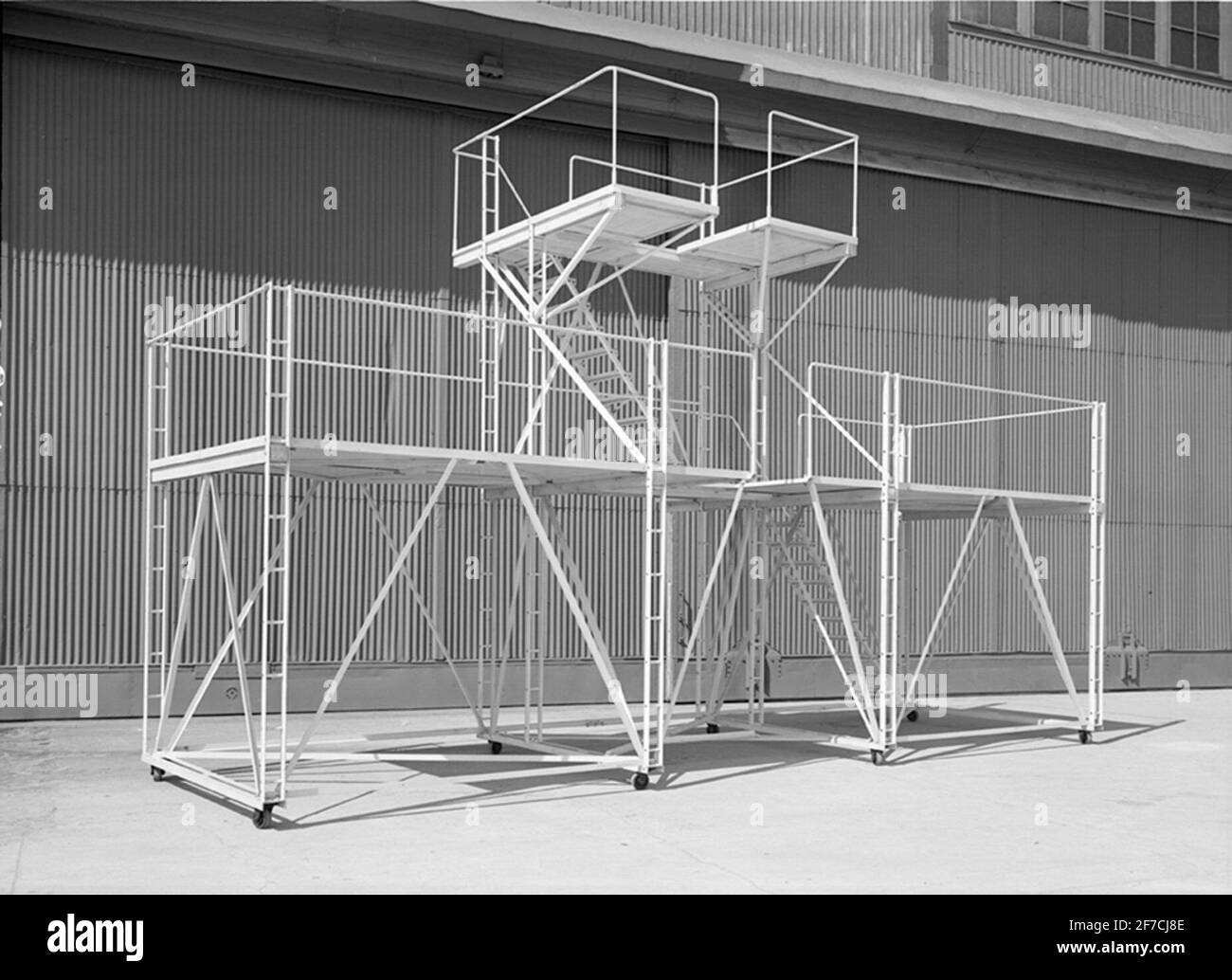 Piattaforma di lavoro su F 2, 1940 piattaforma di lavoro su F 2 flotta di volo Roslagens. Foto Stock