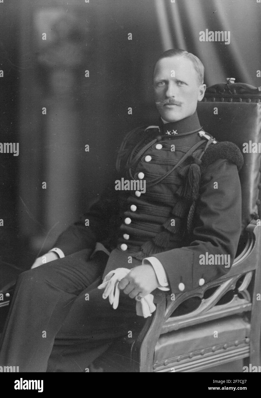 Ritratto del pioniere dell'aria militare Carl Zetterberg . Ritratto dei pionieri dell'aria militare Carl Zetterberg di Vaxholms Grenadjärregemente. Foto Stock