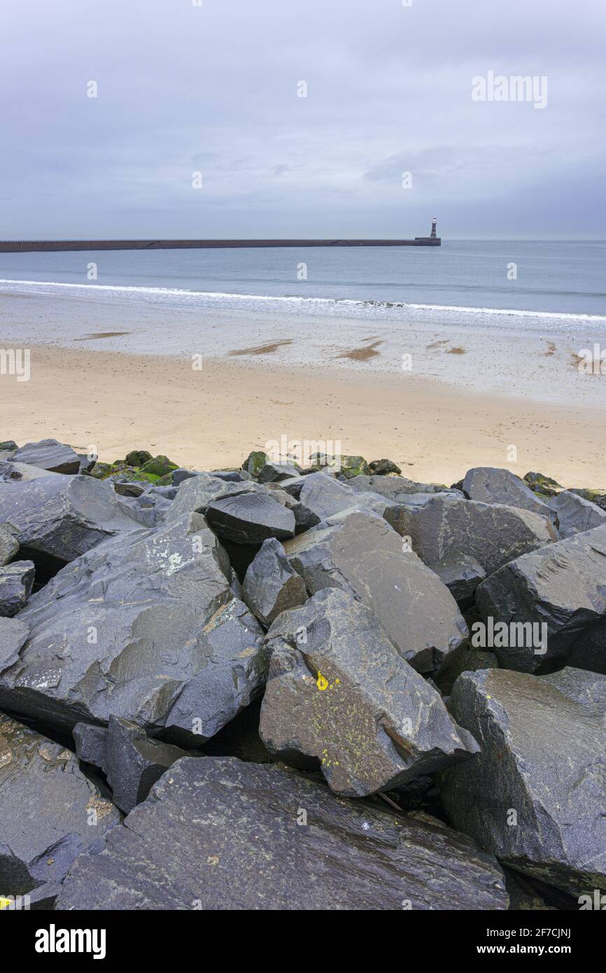 Il Mare del Nord a Sunderland, Tyne & Wear UK Foto Stock