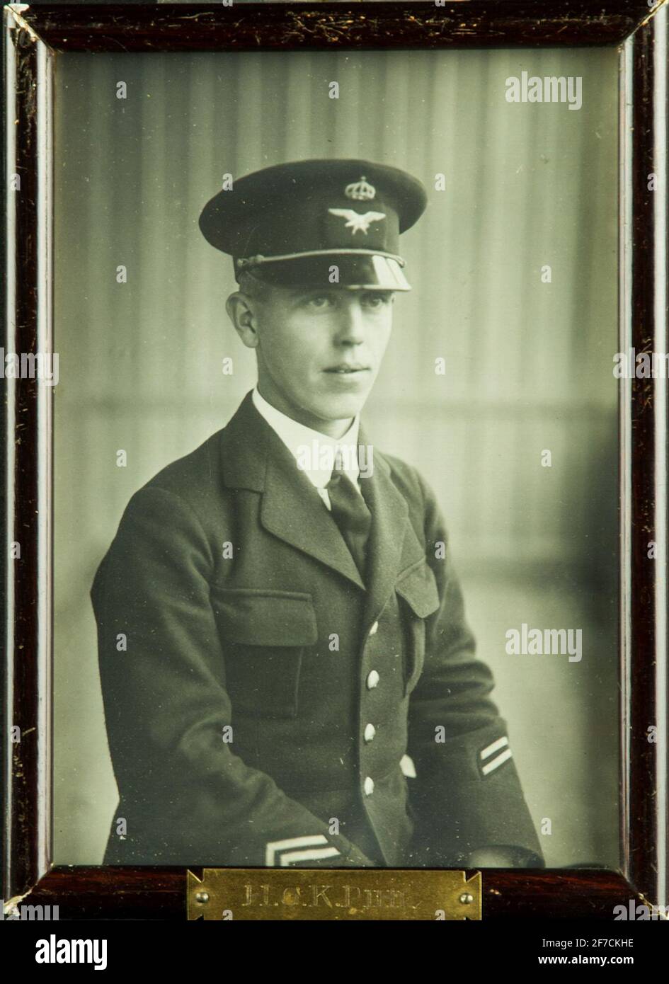 Fotografia ritratto dell'H.G.K. militare Pihl Ritratto fotografia del militare H.G.K. Pihl, CompaniofiFrics sulla flotta F 3 Östgöta. Foto Stock
