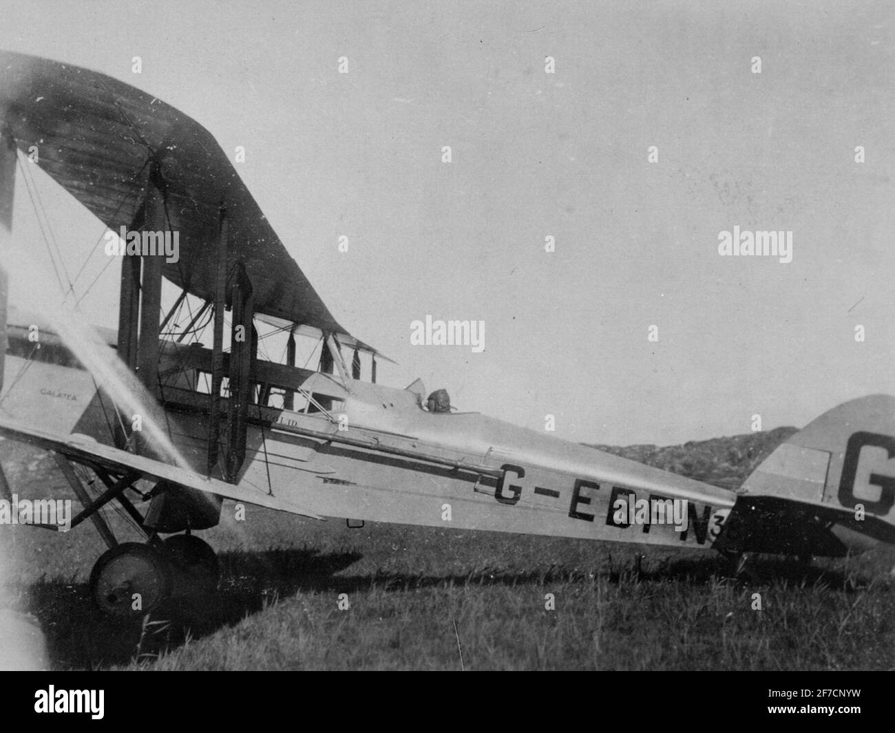 Aereo civile di linea de Havilland DH 50 ad Ilug, 1923 . aereo civile de Havilland DH 50 con registrazione G-EBFN ad una mostra internazionale di aviazione, Ilug, a Gothenburg, 1923. Foto Stock