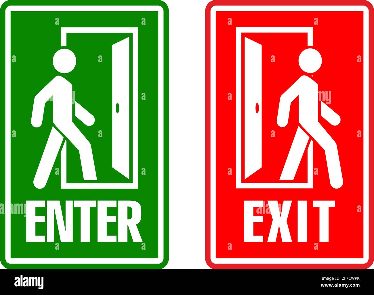 L'uomo entra ed esce dalla stanza attraverso la porta. Ingresso e uscita. Vettore Illustrazione Vettoriale