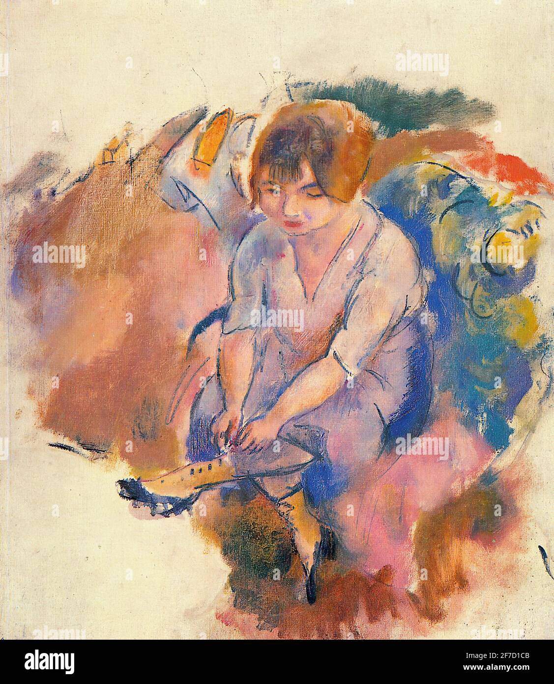 Jules Pascin - Giovane donna mettendo i suoi calzini 1916 Foto Stock
