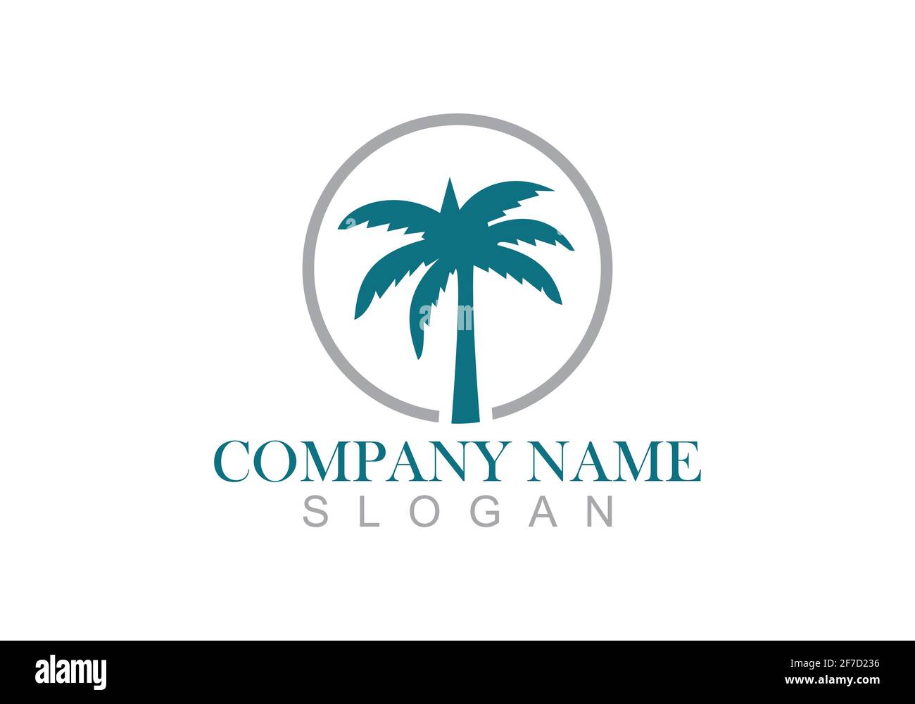 Illustrazione del modello vettoriale del disegno del logo estivo di Palm tree. Illustrazione Vettoriale