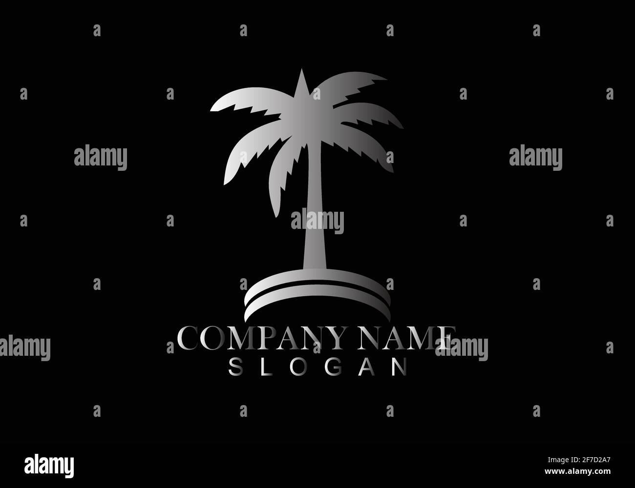 Illustrazione del modello vettoriale del disegno del logo estivo di Palm tree. Illustrazione Vettoriale