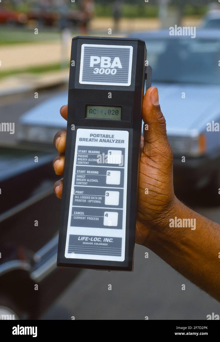 Analizzatore di respirazione portatile, PBA, respiratore, per test di guida ubriaca, DUI. Foto Stock