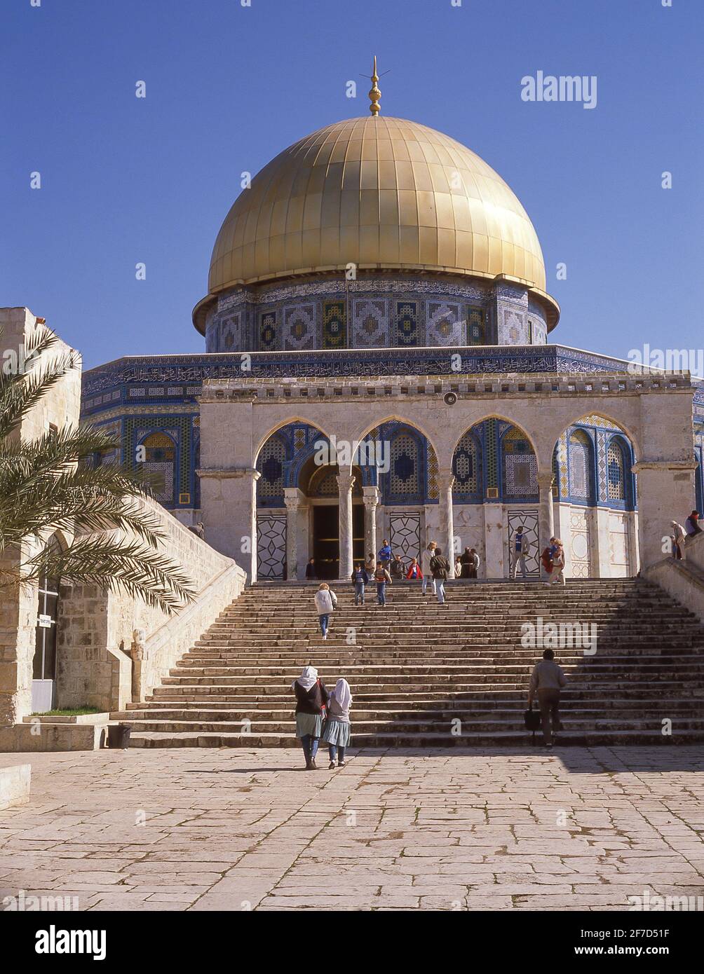 La Cupola della roccia sul Monte del Tempio, la Città Vecchia di Gerusalemme, distretto di Gerusalemme, Israele Foto Stock