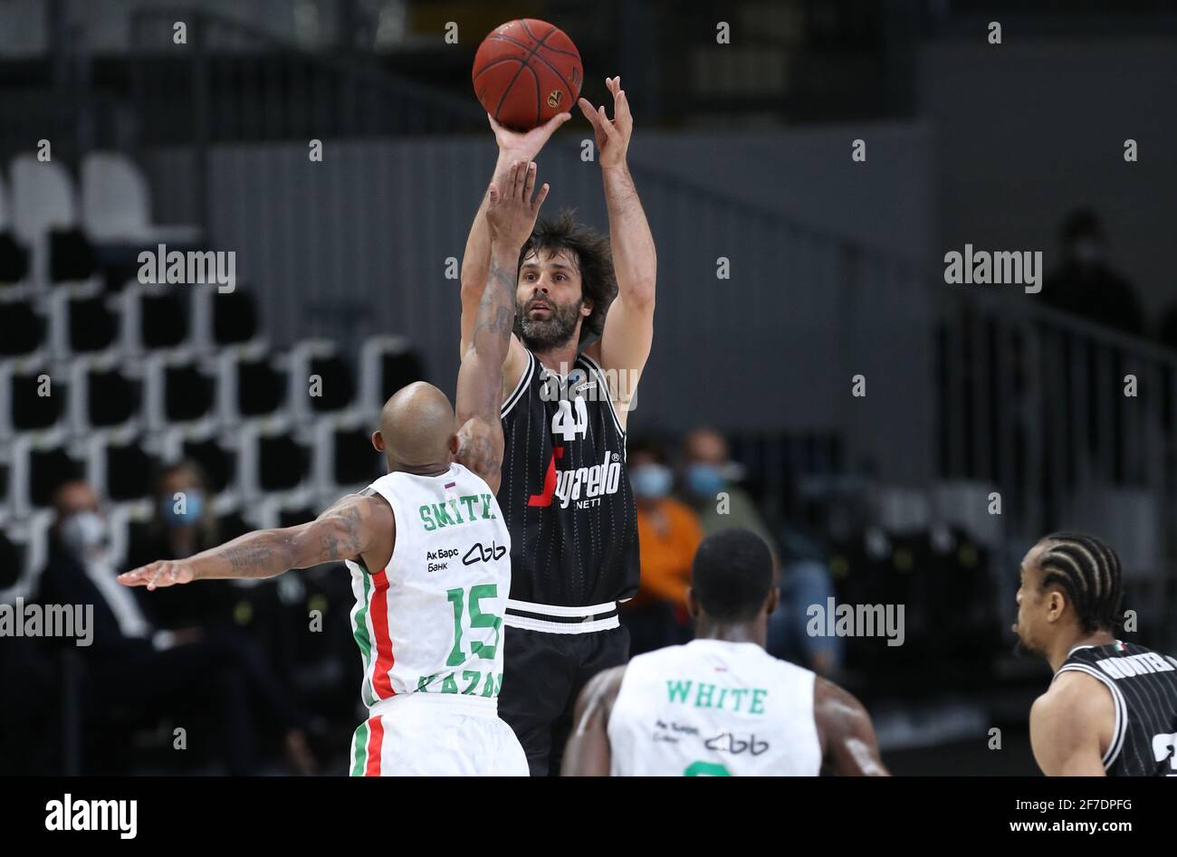 MILOS Teodosic (Segafredo Virtus Bologna) durante il gioco Eurocup baksetball Virtus Segafredo Vs Unics Kazan - Bologna, Italia, 4 aprile 2021 - photo: Corrispondente Bologna / LM Foto Stock