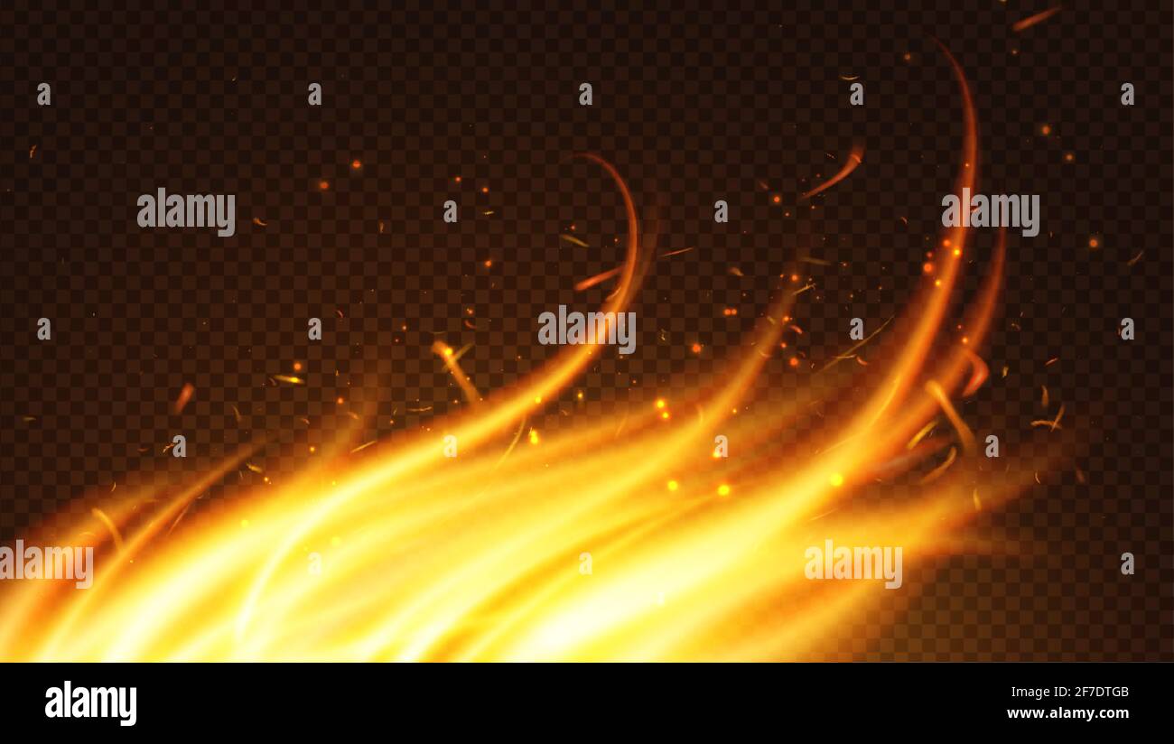 immagine della fiamma che brucia su sfondo nero Illustrazione Vettoriale