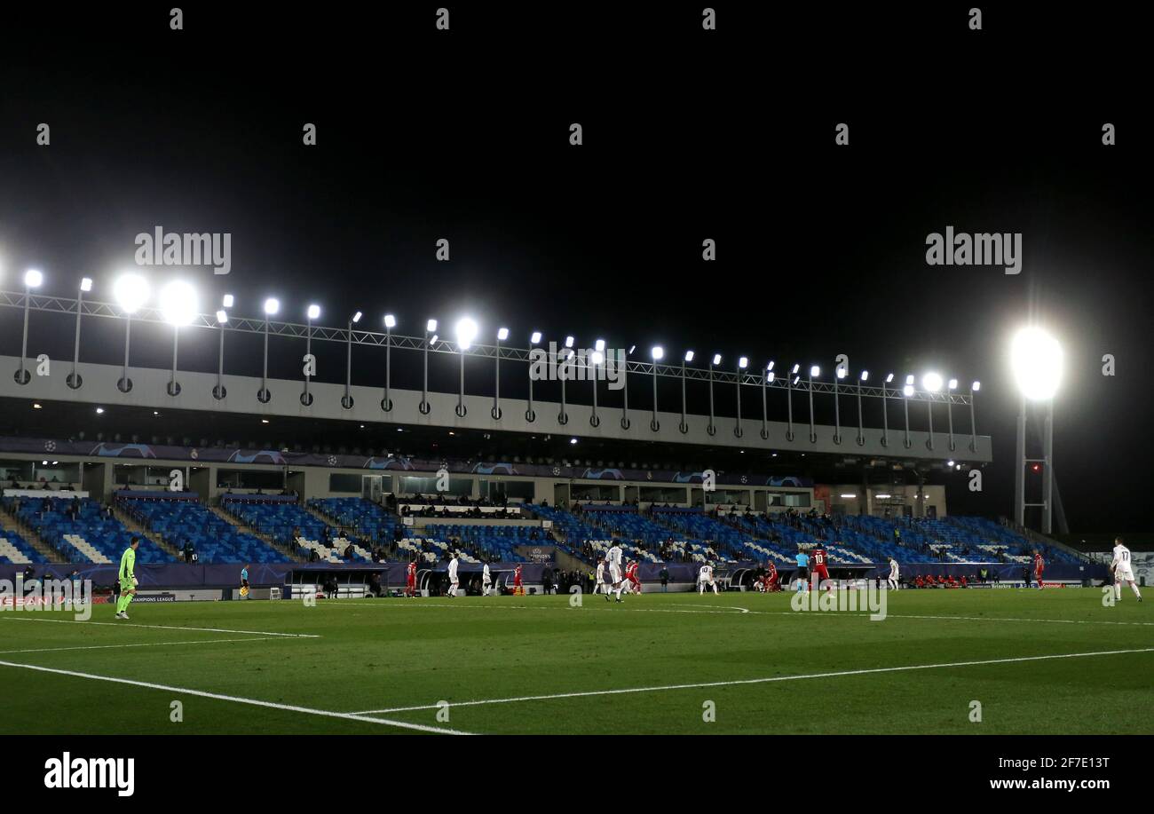 Vista generale dello stadio Alfredo di Stefano durante la partita la Liga  tra Real Madrid e Villarreal CF disputata allo stadio Alfredo di Stefano il  22 maggio 2021 a Madrid, Spagna. (Foto