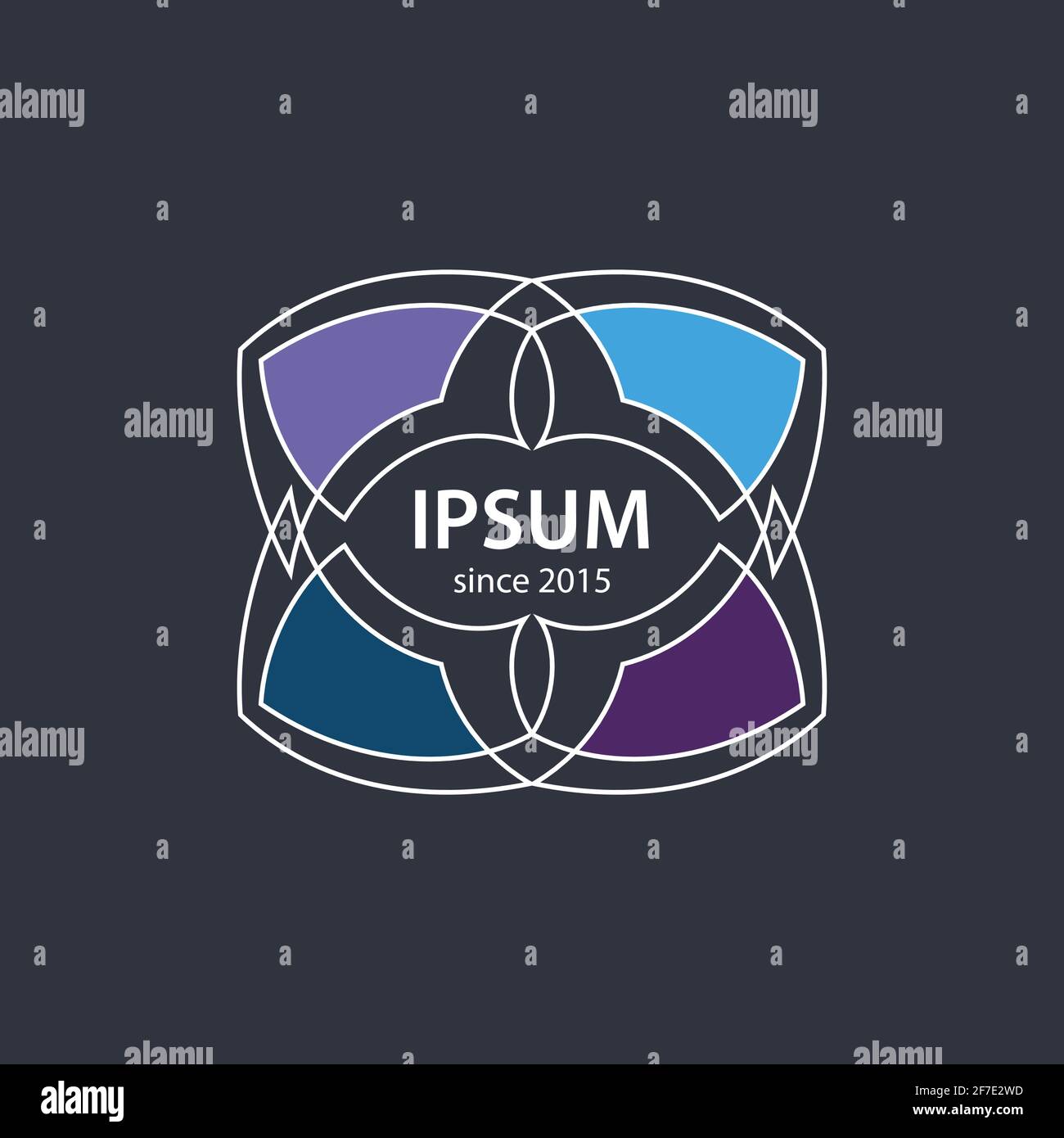 Modello di semplice logo in stile arte lineare con parola astratta. Logotipo vettoriale outline. Modalità colore CMYK Illustrazione Vettoriale