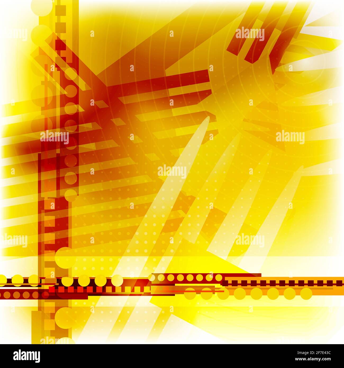 Astratto layout techno giallo brillante con strisce. Raster Foto Stock