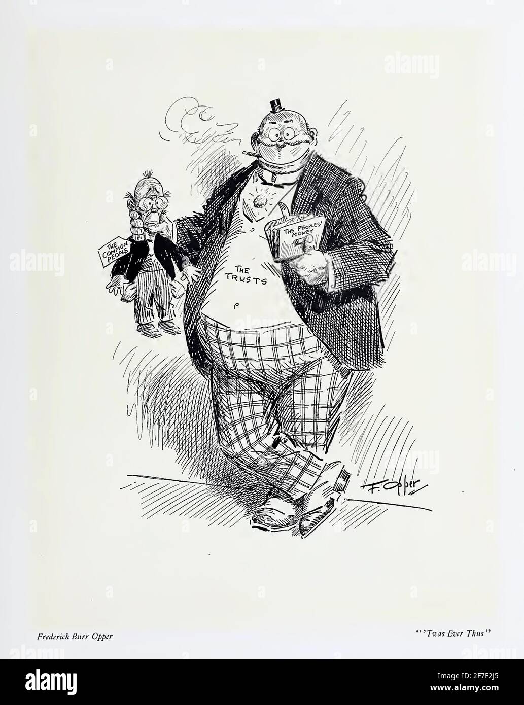 Twas Ever Thus - cartoon politico di Frederick Burr Opper che mette in evidenza come le Trust sfruttano la gente comune. Foto Stock Twas Ever Thus - cartoon politico di Frederick Burr Opper che mette in evidenza come le Trust sfruttano la gente comune. Foto Stock