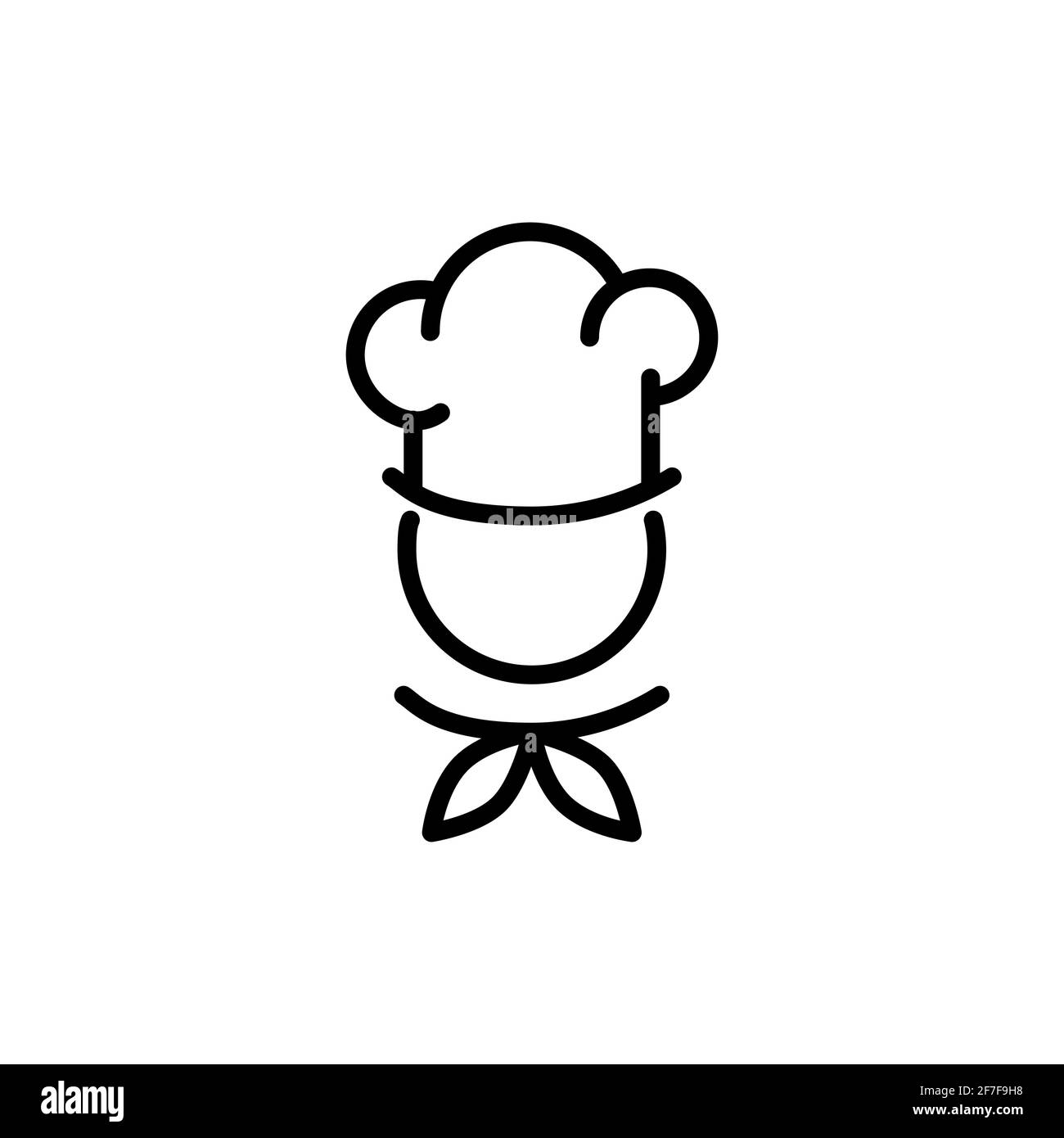 Icona dello chef in stile piatto. Cucina semplice simbolo nero isolato su sfondo bianco. Chef in un segno cappello da cucina. Semplice icona di cottura astratta. Illus vettore Illustrazione Vettoriale