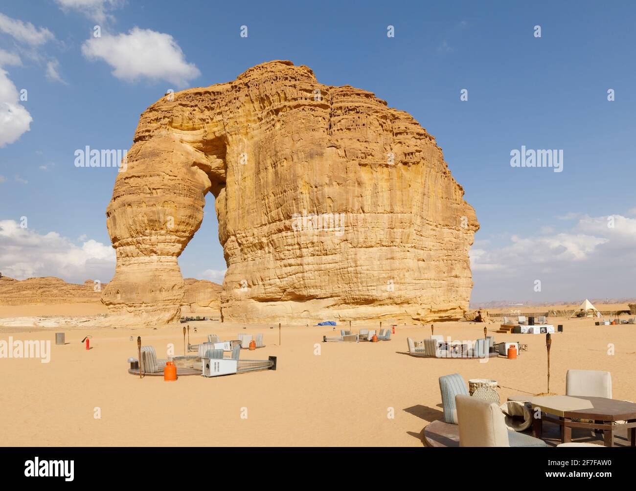 Al Ula, Arabia Saudita, 19 2020 febbraio: Elephant Rock dove si svolge il festival invernale Tantora ad al Ula, Arabia Saudita Foto Stock