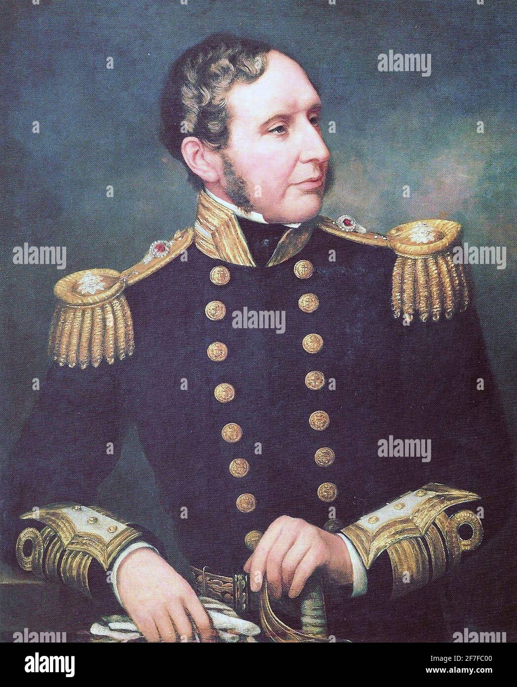 ROBERT FITZROY (1805-1865) ufficiale della Marina reale che ha capitanato il Beagle e un meteorologo pionieristico Foto Stock