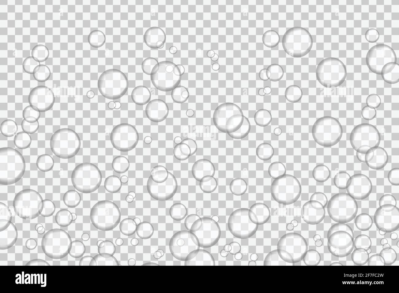 Bolle d'aria sott'acqua isolate su sfondo trasparente. Illustrazione Vettoriale