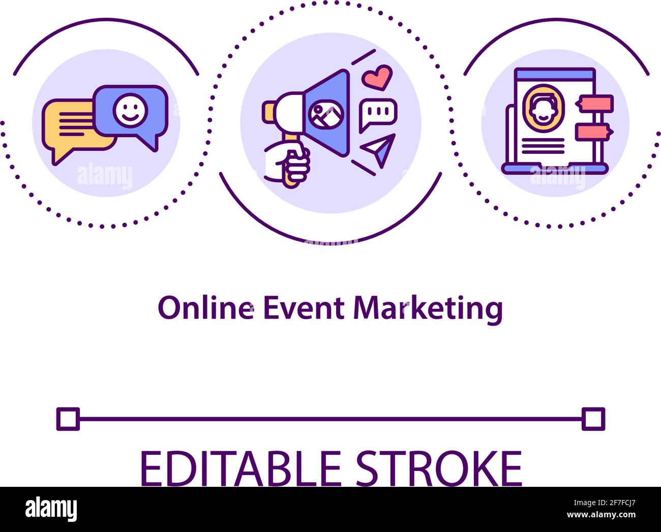 Icona del concetto di marketing online per eventi Illustrazione Vettoriale