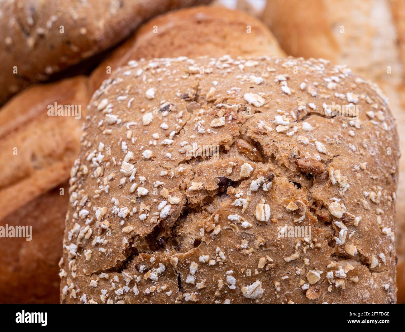 Rotoli di grano intero dettaglio sfondo Foto Stock