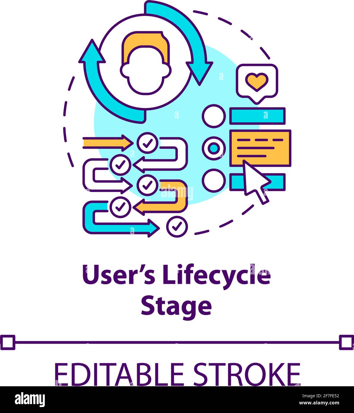 Icona di concetto della fase del ciclo di vita dell'utente Illustrazione Vettoriale