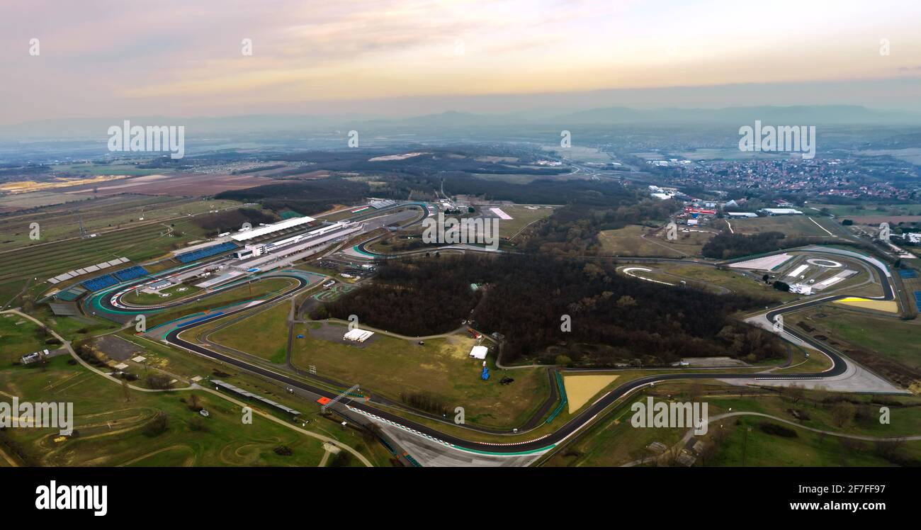 Hungaroring, circuito ufficiale forma 1 di Ungheria nella città di Mogyorod. Molti eventi motoristici luogo Foto Stock