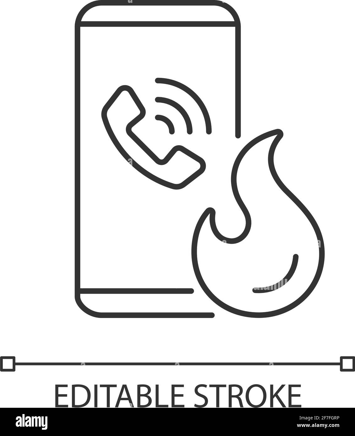 Chiamata in caso di icona lineare di emergenza Illustrazione Vettoriale