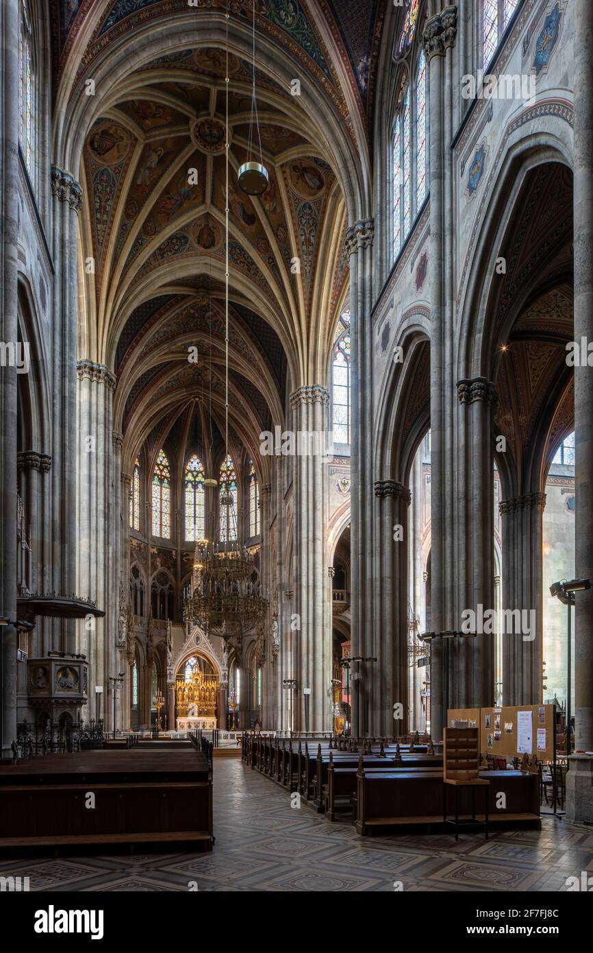 L'interno della Chiesa di Votivkirche a Vienna, Austria, Europa Foto Stock
