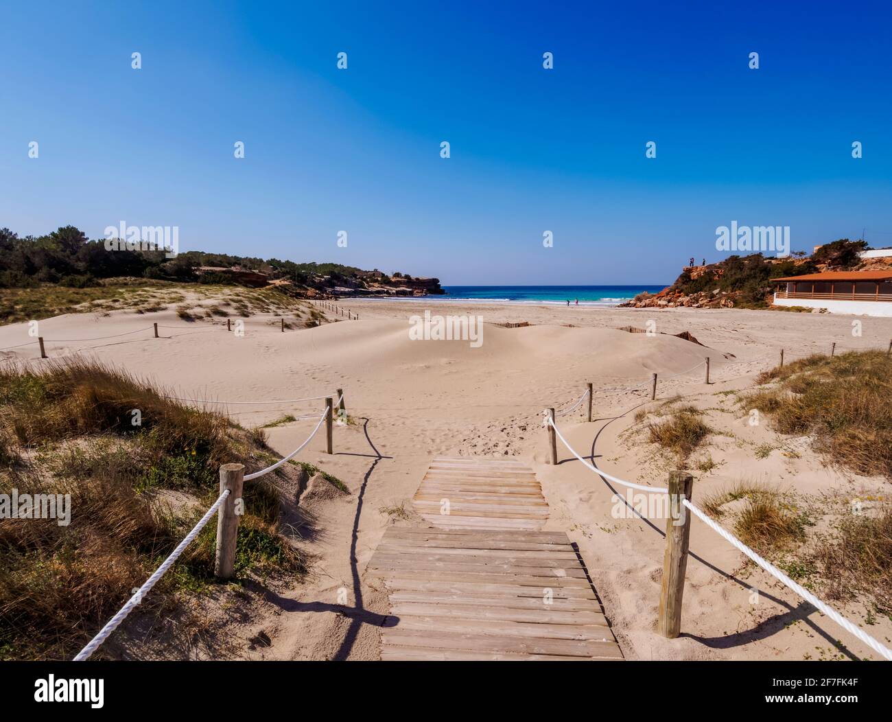 Spiaggia Cala Saona, Formentera, Isole Baleari, Spagna, Mediterraneo, Europa Foto Stock