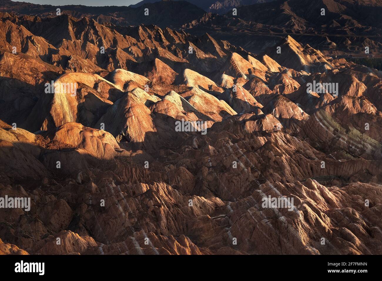 Montagne arcobaleno della Danxia all'alba, Gansu, Cina, Asia Foto Stock