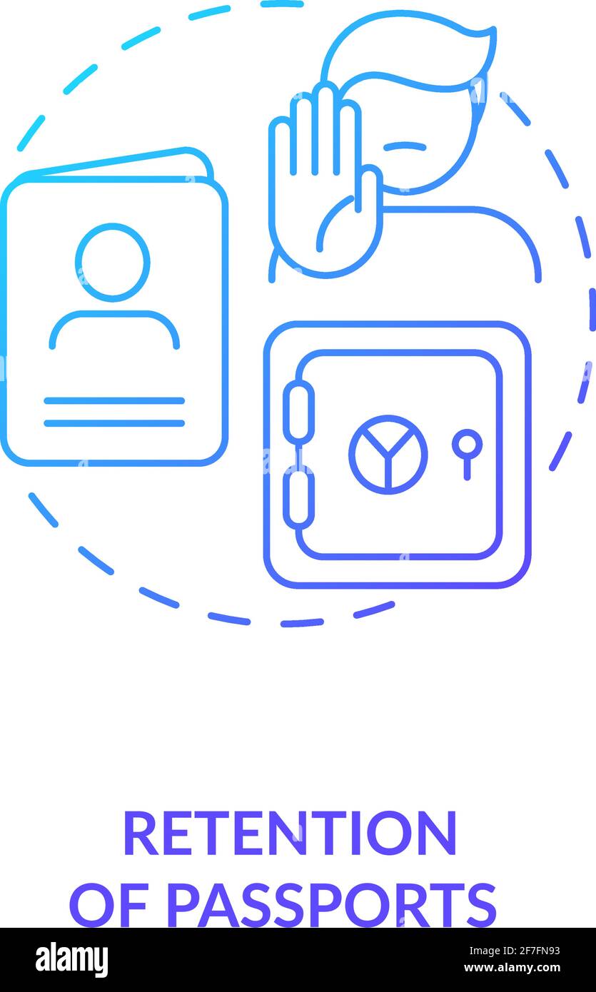 Conservazione dell'icona di concetto del gradiente blu dei passaporti Illustrazione Vettoriale