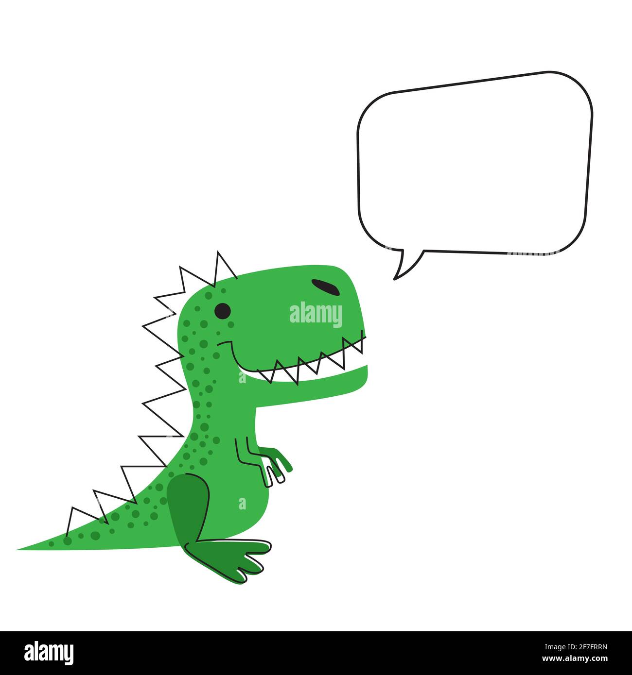 Dinosauro carino con una bolla del parlato. Dino Illustrazione Vettoriale