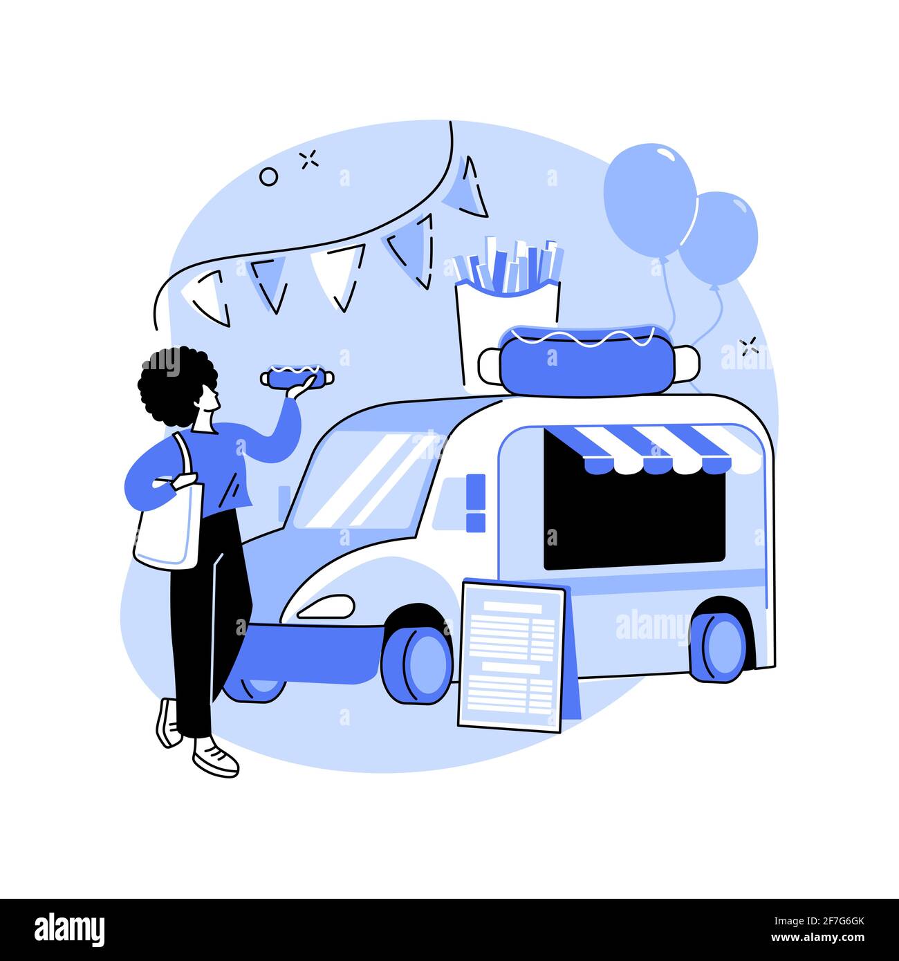 Street food festival astratto concetto di illustrazione vettoriale. Illustrazione Vettoriale