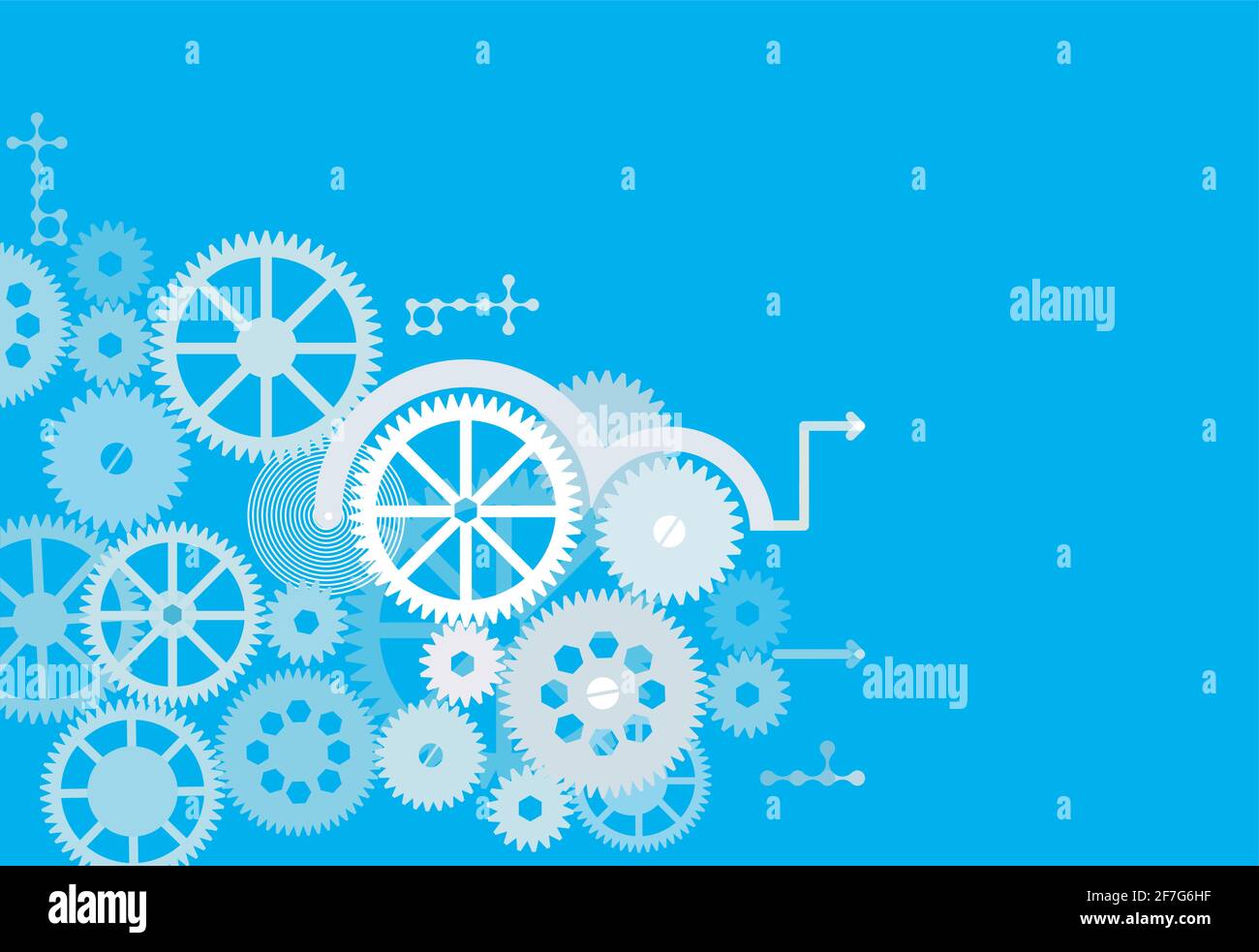 tecnologia digitale e ingegneria, concetto, tecnologia astratta su sfondo blu Illustrazione Vettoriale