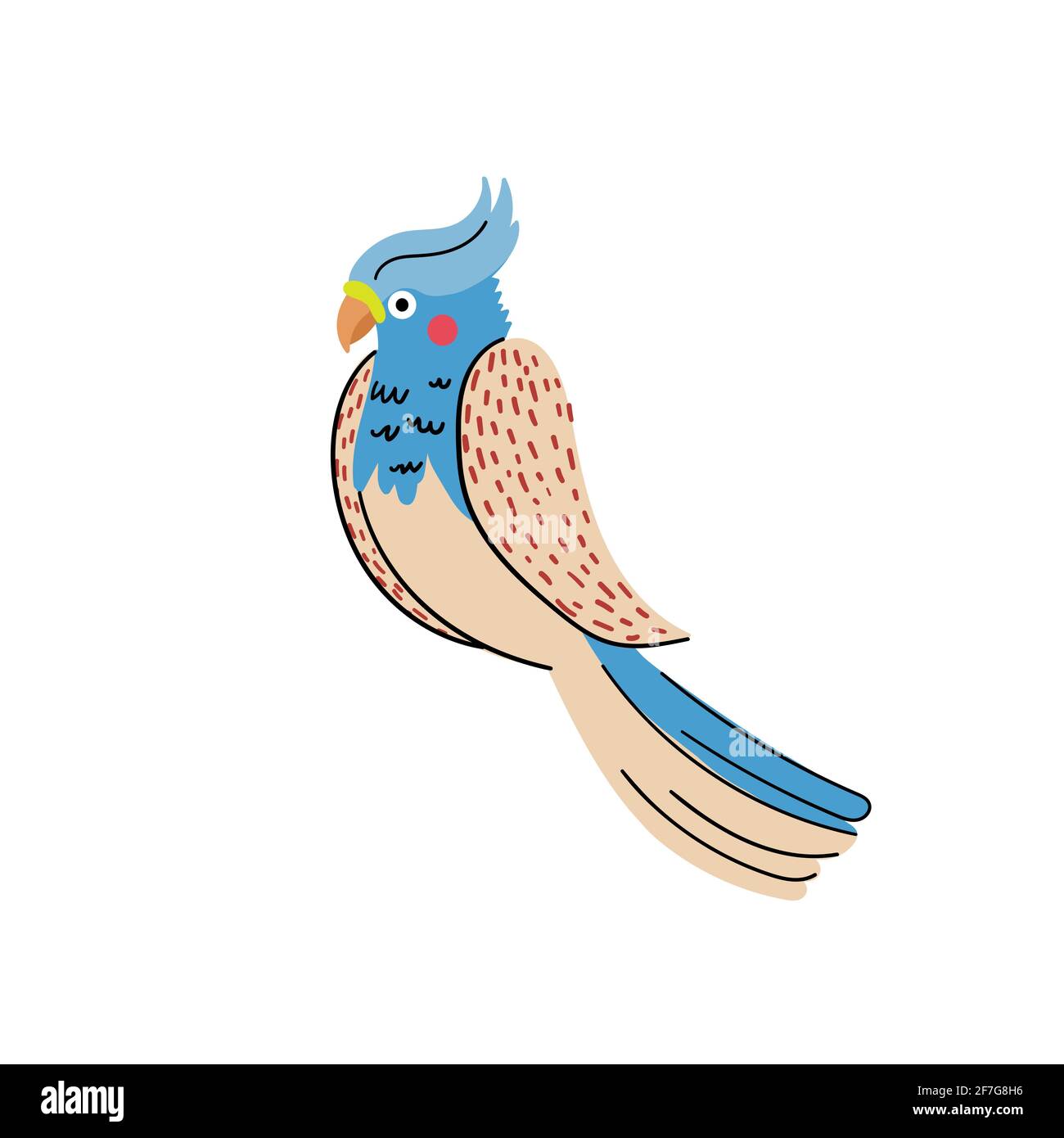 Pappagallo tropicale giungla colorato uccello pappagallo esotico Illustrazione Vettoriale