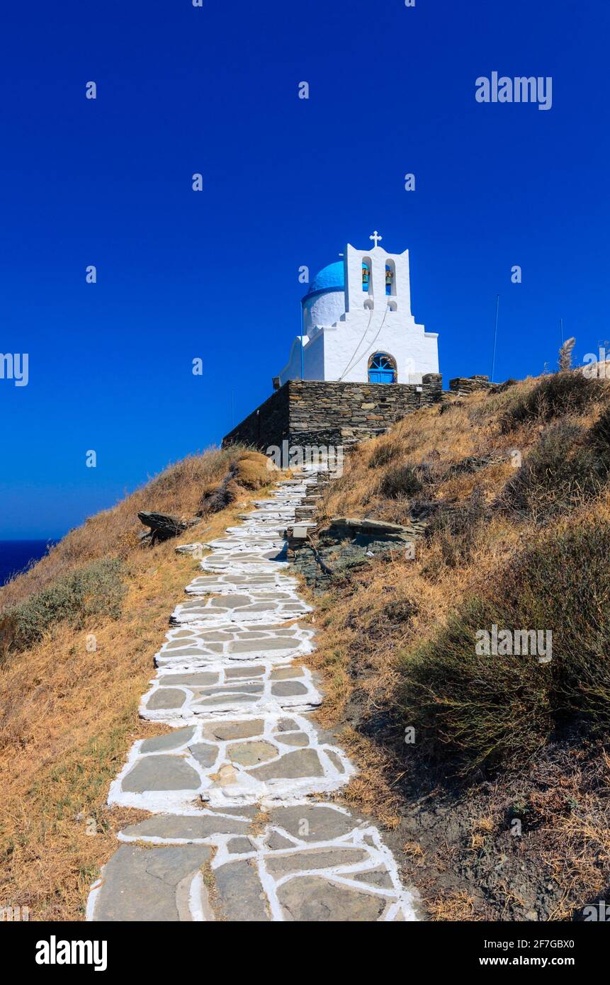 Chiesa bianca a Sifnos Foto Stock