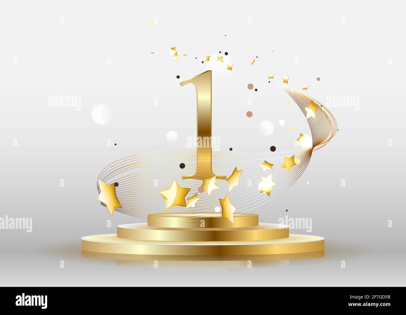 Palcoscenico sul podio con la cerimonia di premiazione su sfondo chiaro. Illustrazione Vettoriale