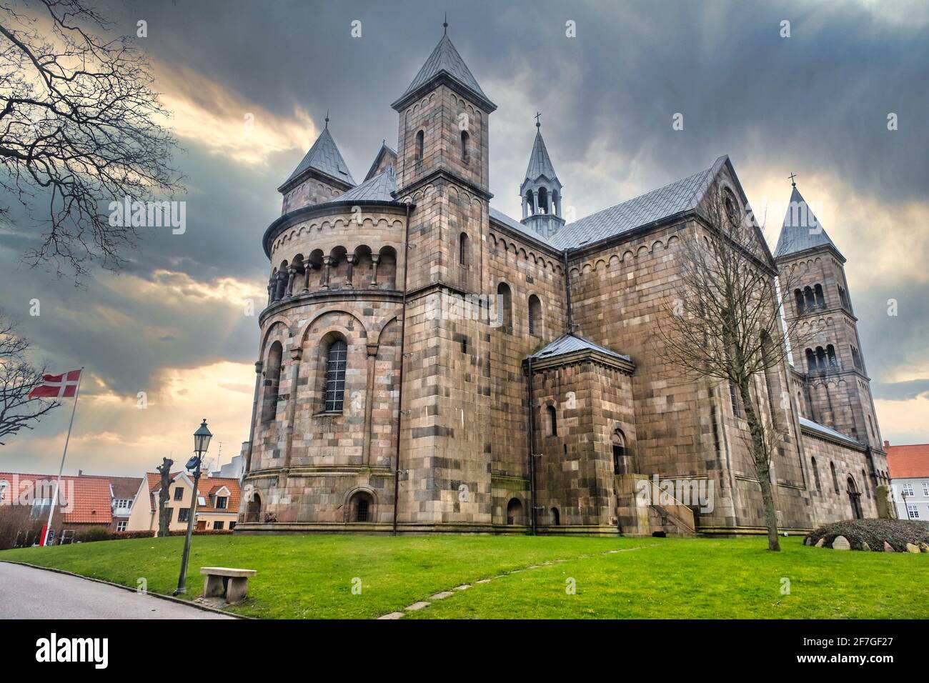 Antica cattedrale di Viborg nel centro della Danimarca Foto Stock