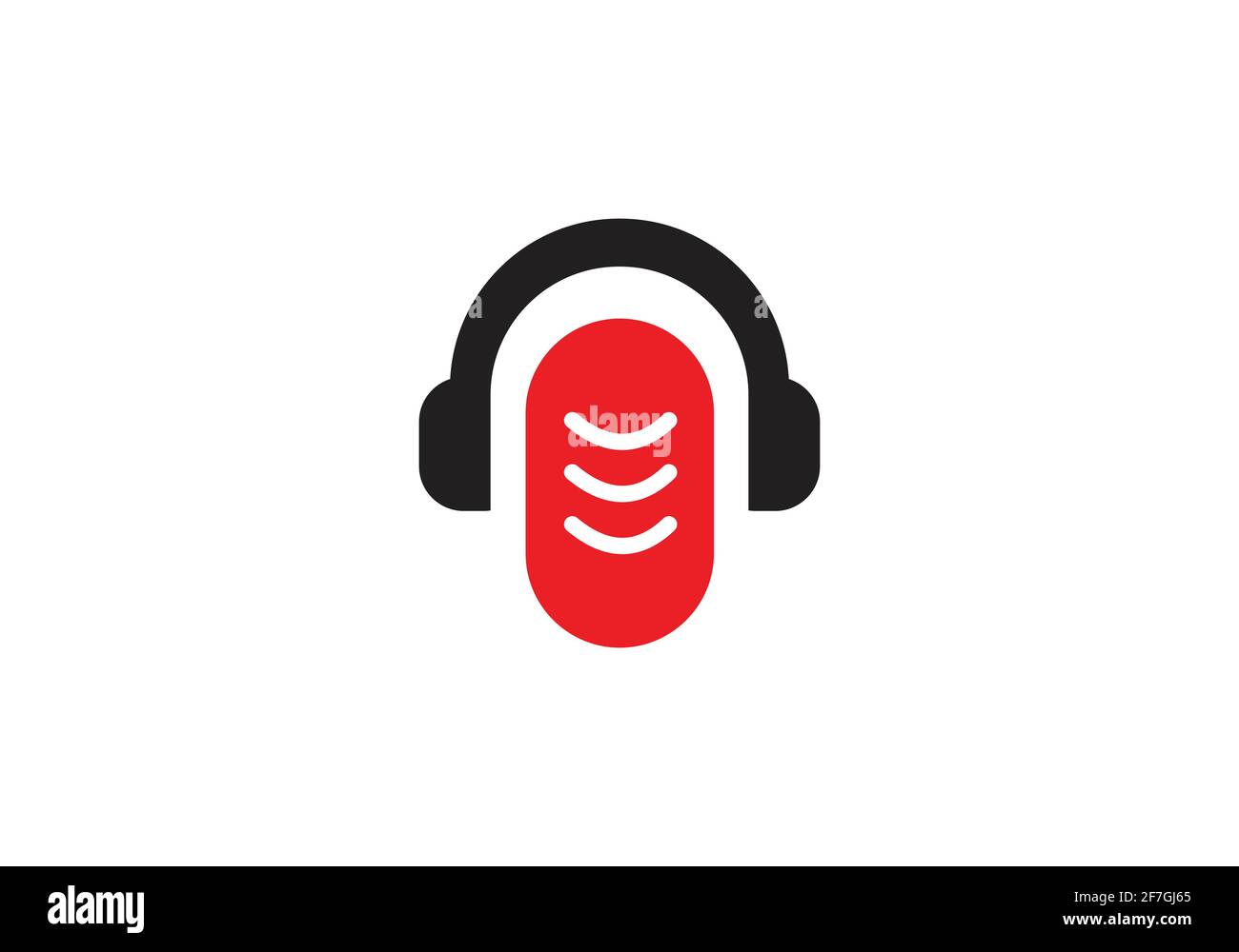 microfono, modello vettoriale per il design del logo musicale. Illustrazione Vettoriale
