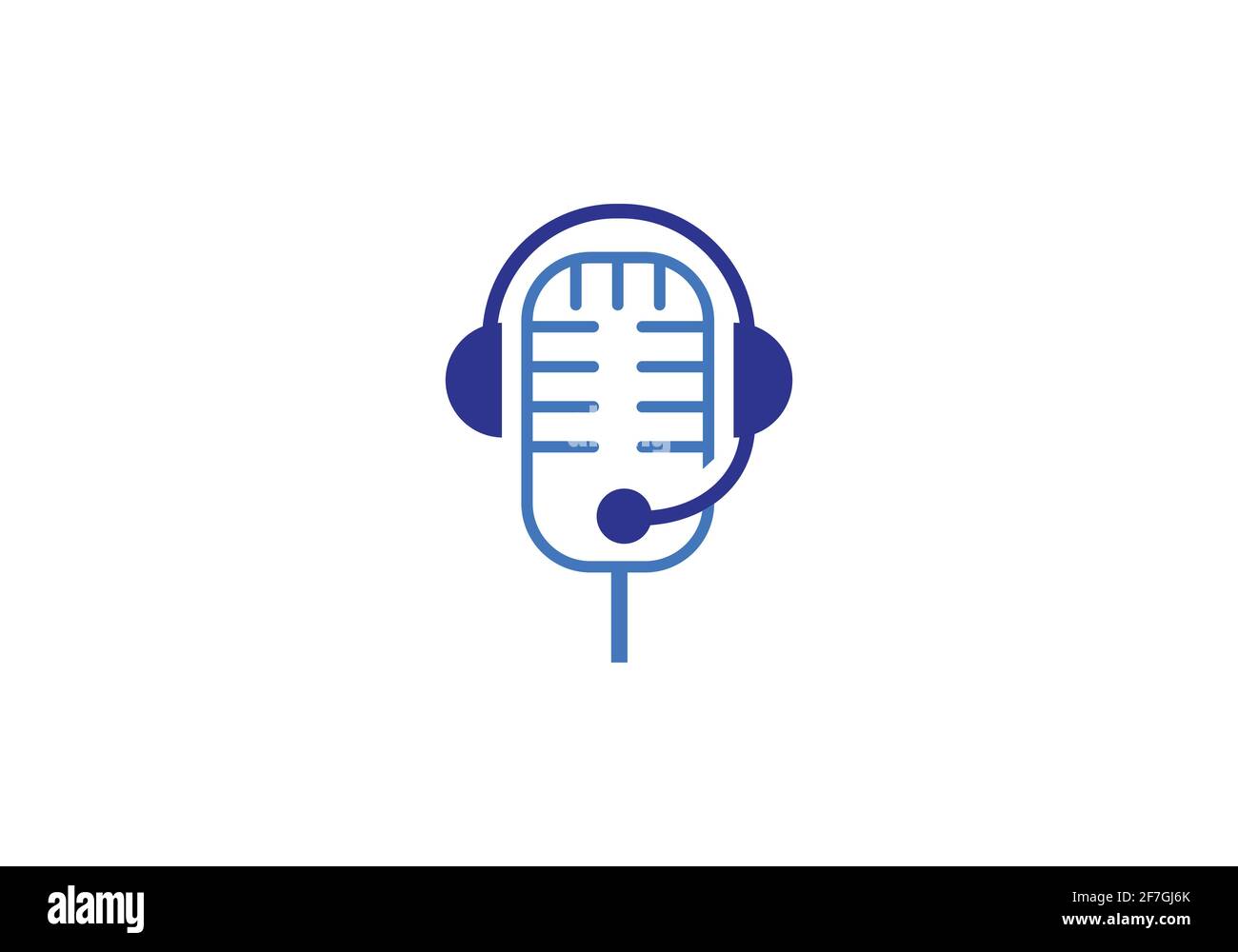 microfono, modello vettoriale per il design del logo musicale. Illustrazione Vettoriale