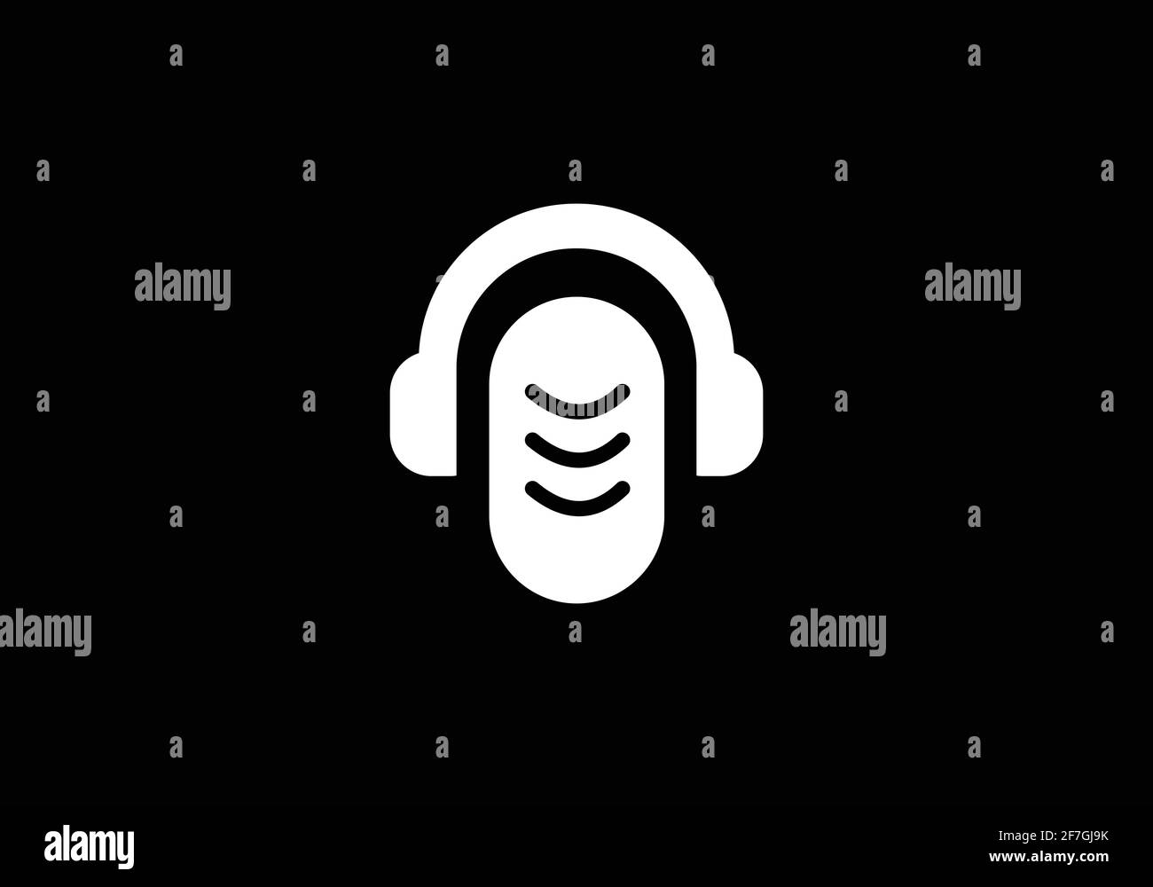 microfono, modello vettoriale per il design del logo musicale. Illustrazione Vettoriale