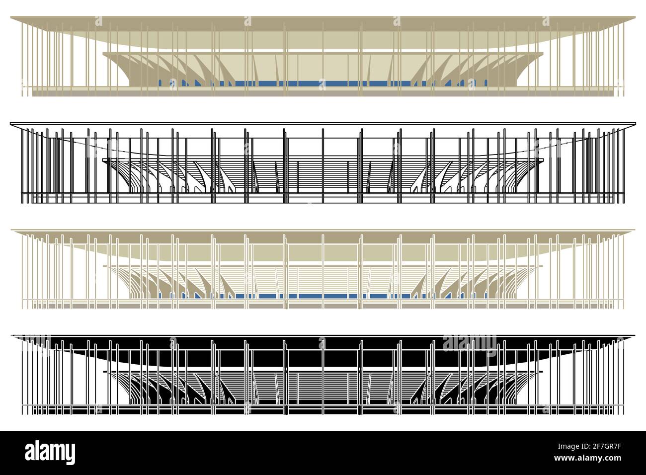 Stadio principale a Brasilia, Brasile Illustrazione Vettoriale